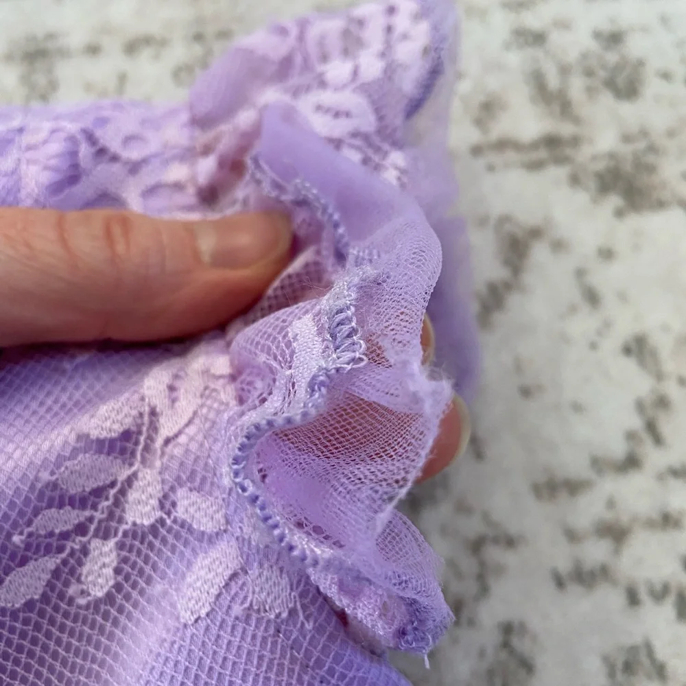 Trish Scully Clara Dress Lavender Purple Short Sleeve Lace and Tulle Skirt Sz 5 - Picture 8 of 15